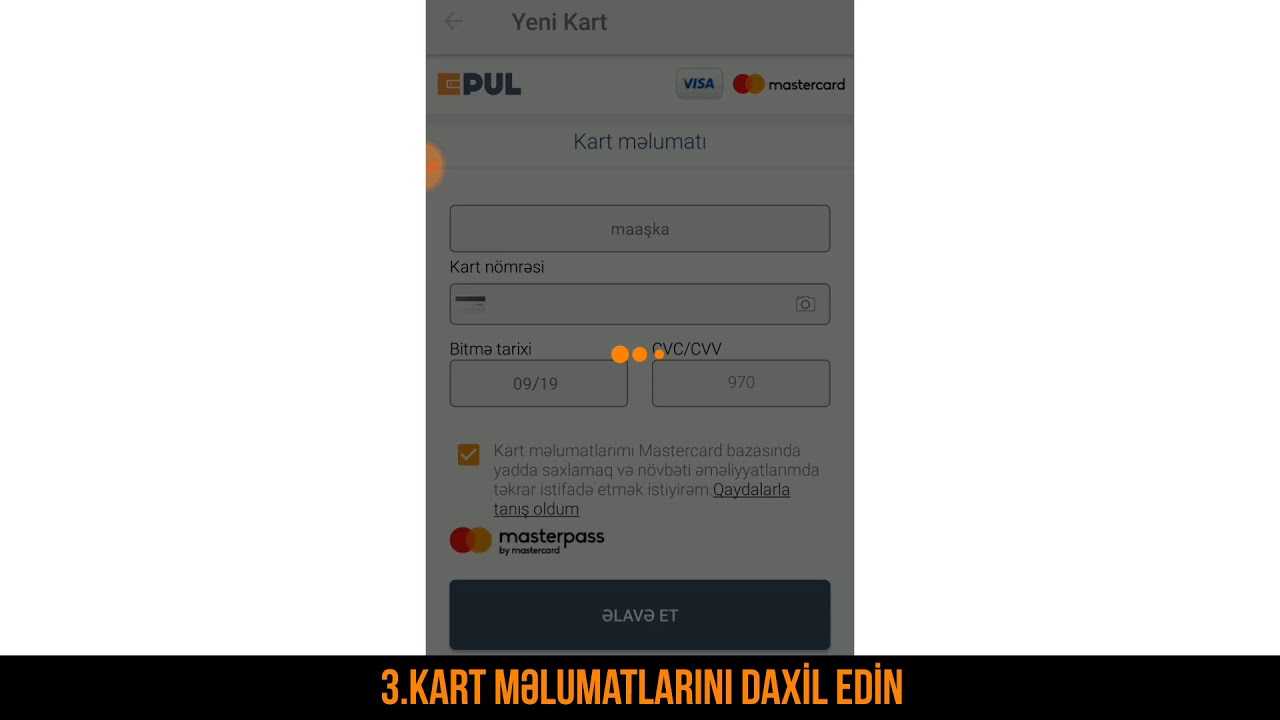 Masterpass kart əlavə etmək как добавить карту в masterpass How to add a card to masterpass