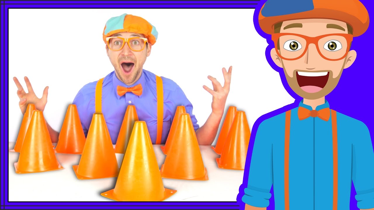 Blippi plays with Construction Cones | Videos for babies