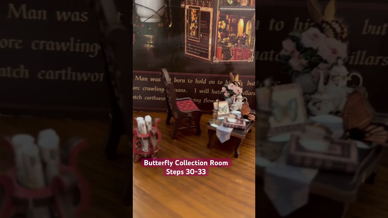 Butterfly collection room | 🦋 traditional booknook | DIY Miniature Wood Kit