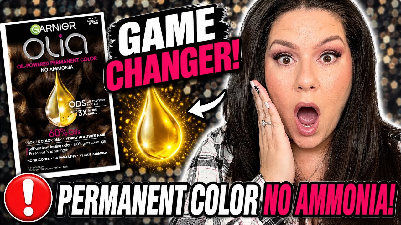 Garnier Olia Oil Powered Permanent Color 100% Gray Coverage in 30min. Amazon Box Color for Gray Hair