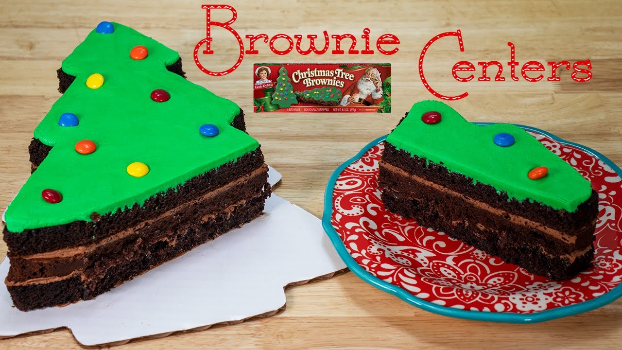 Christmas Tree Brownie Cake - Homemade Little Debbie