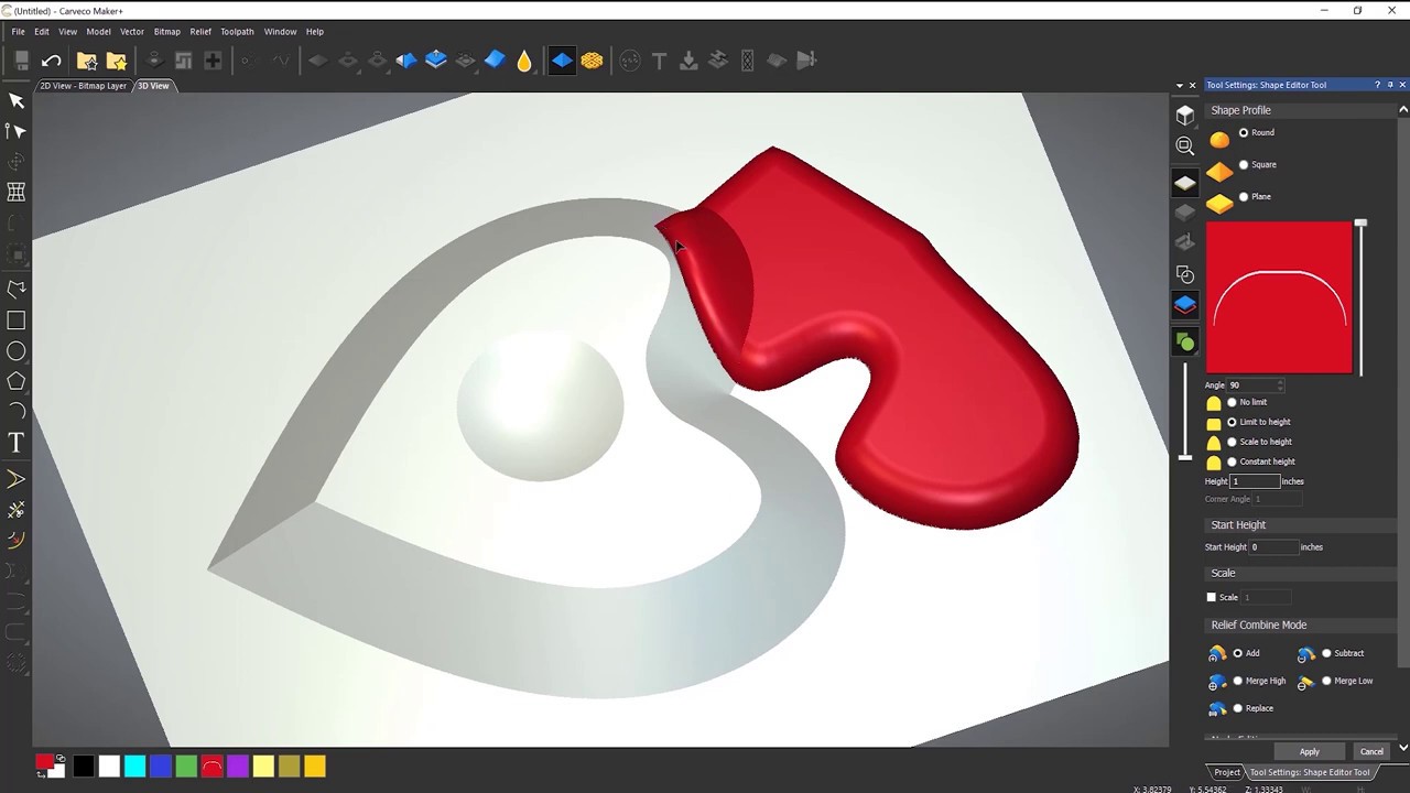 Carveco Maker Plus: создание рельефов с помощью редактора форм