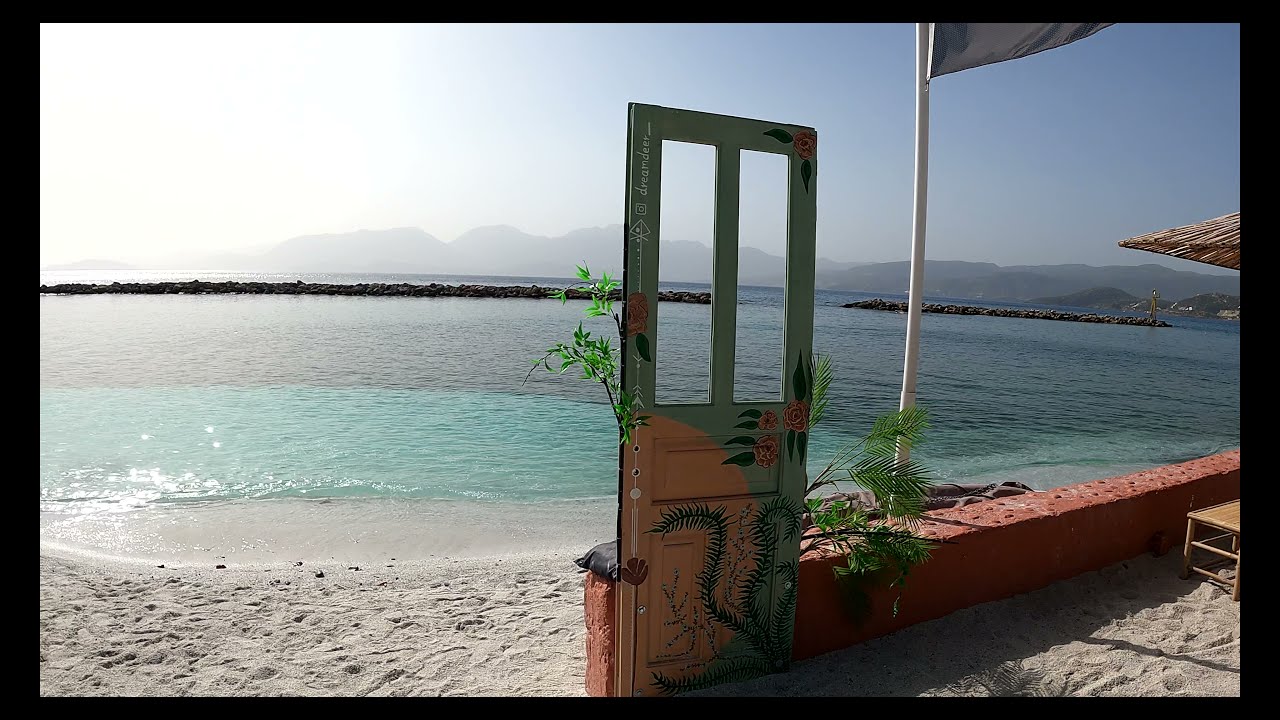 🇬🇷 Agios Nikolaos, Crete, beach tour 4k