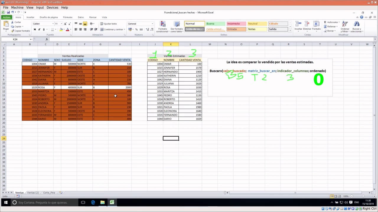 Excel Formato Condicional Funci&oacute;n Buscar