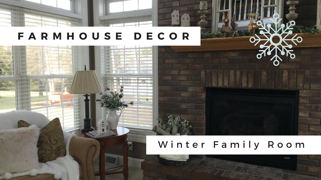 ❄️❄️COZY WINTER FAMILY ROOM DECOR❄️❄️//FARMHOUSE WINTER DECOR//NATURAL AND RUSTIC ELEMENTS❄️