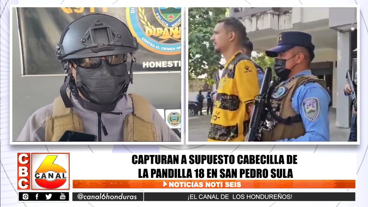 Capturan a supuesto cabecilla de la pandilla 18 en San Pedro Sula