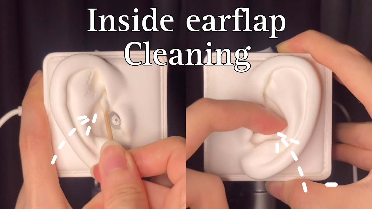 ASMR | 귓바퀴 안쪽 청소 | Inside ear flap Cleaning👂🏻(No talking)