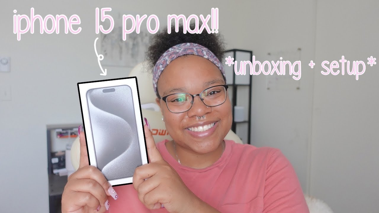iphone 15 pro max unboxing + set up! *white titanium*