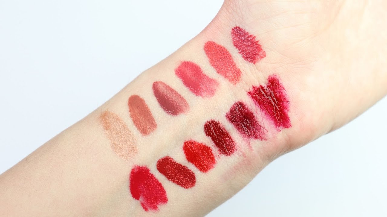 Свотчи помады Chanel Rouge Allure Laque | Естественный свет | Крупные планы