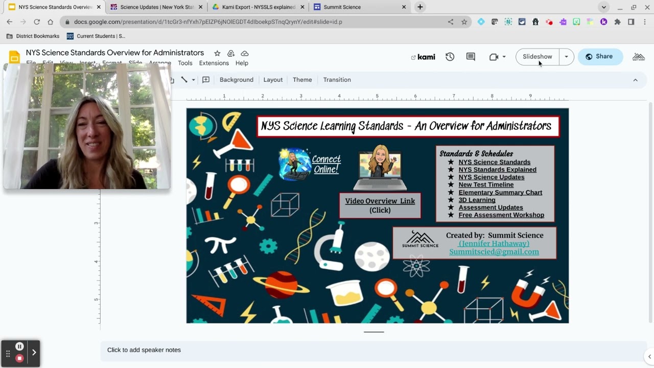 NYS Science Learning Standards - An Overview for Administrators