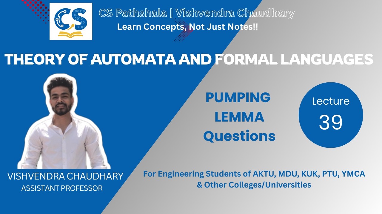 TAFL | Unit-2 | Lecture-39 | Questions of Pumping Lemma | AKTU B.Tech CSE