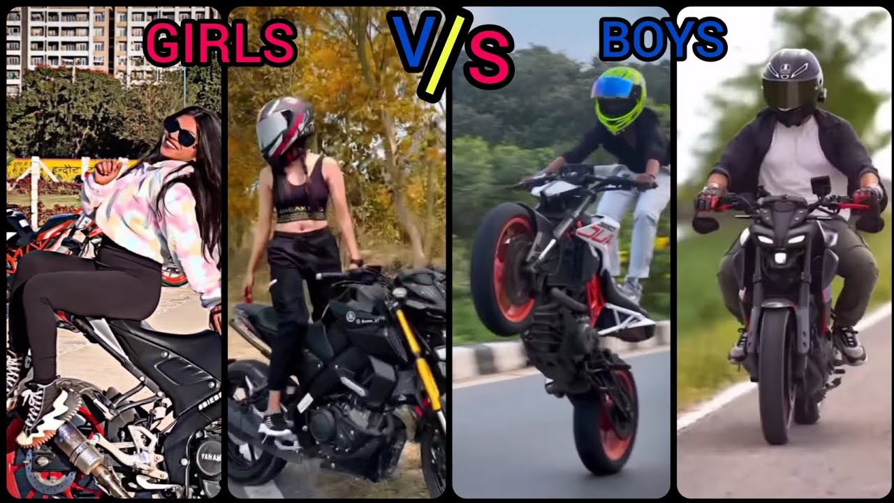 BOYS VS GIRLS ATTACHED BIKE RIDING 😈🤯.WHO IS BETTER GIRLS OR BOYS #video #bike #rider #ktm #ns200
