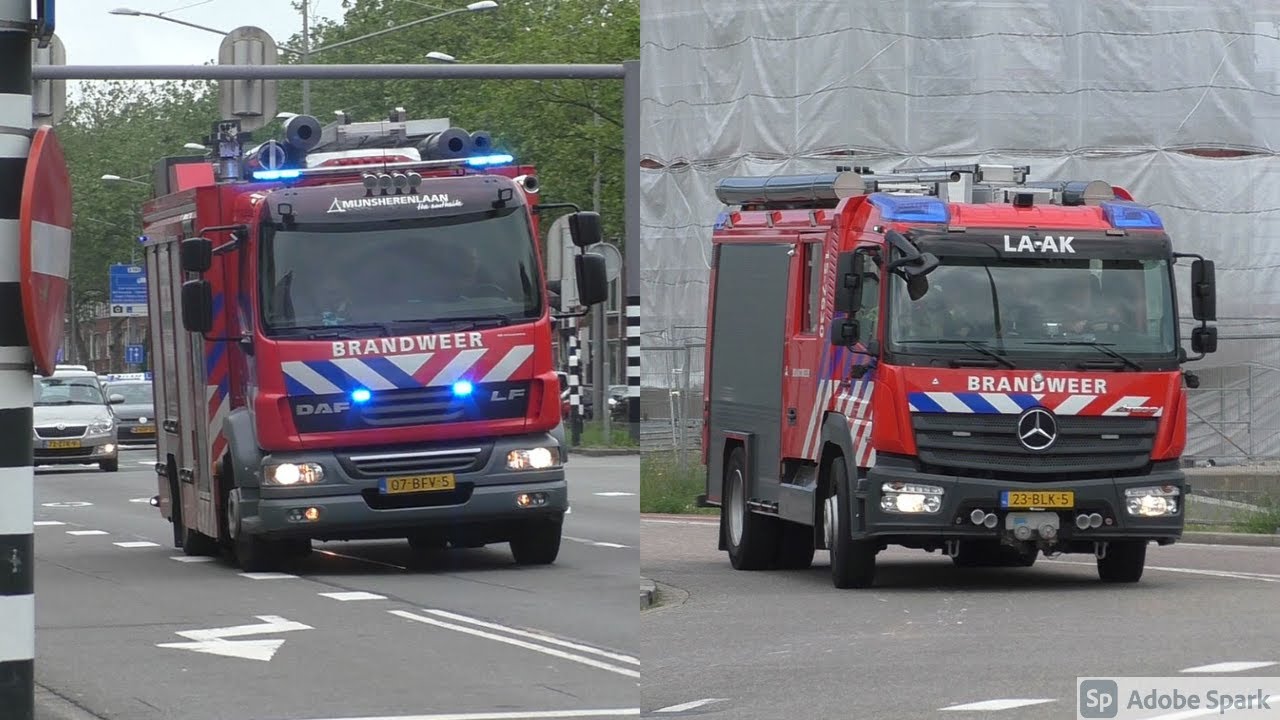 Brandweer Mijnsherenlaan TS 17-3431 en Laak TS 15-7630 met spoed naar 2 verschillende meldingen