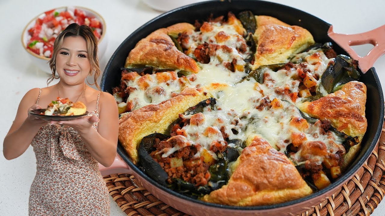 Fast & Easy OVEN BAKED CHILE RELLENOS, no frying needed!!!!