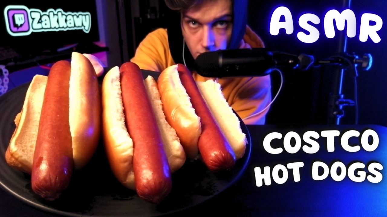 ASMR Eating Cozy Costco Hot Dogs & Whispered Rambling
