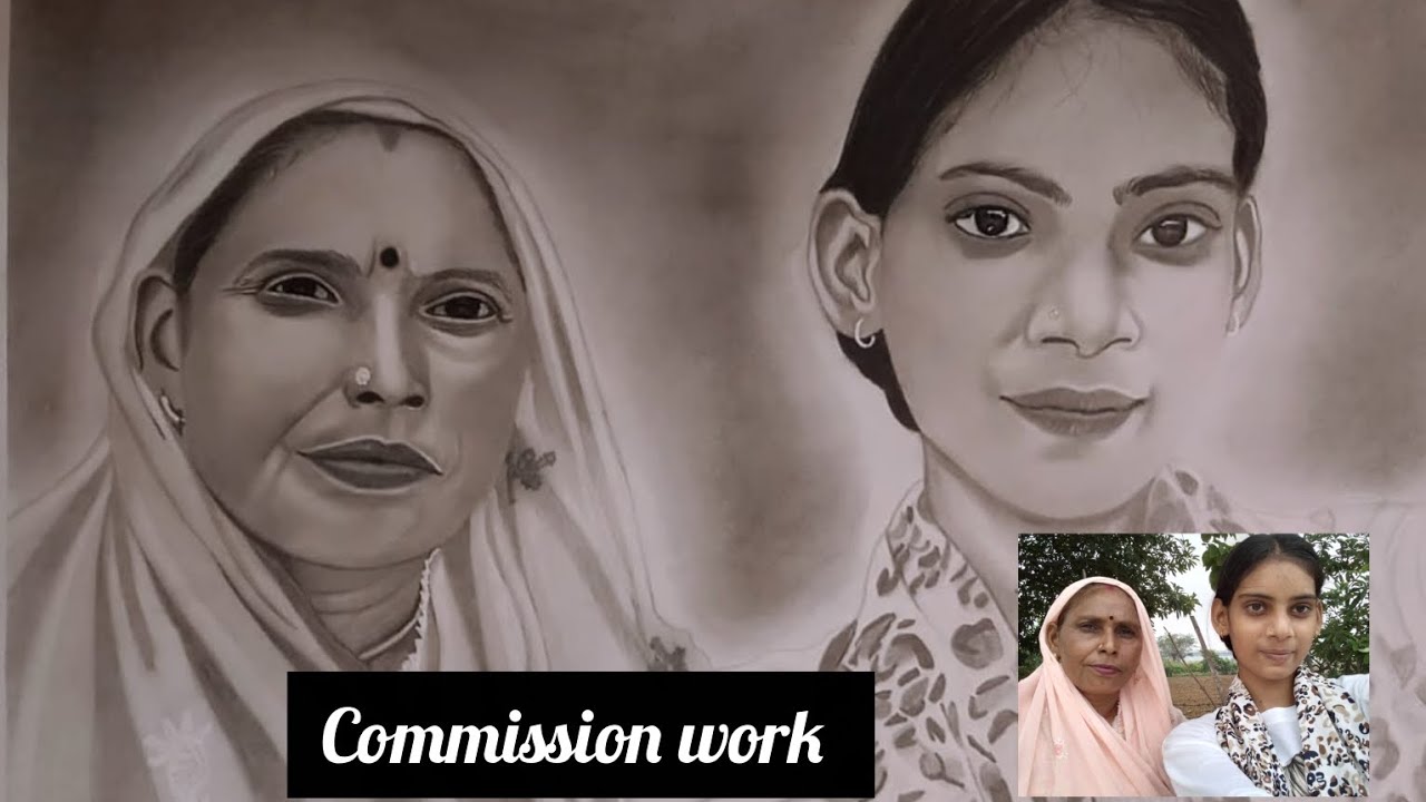 I Drew a Mother & Daughter Realistic Portrait 🥹 | Pencil Sketch Commission Work