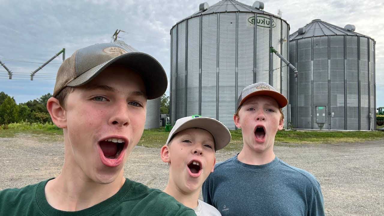 Grain Bin Clean Out - 15 Year Old Working On The Farm!