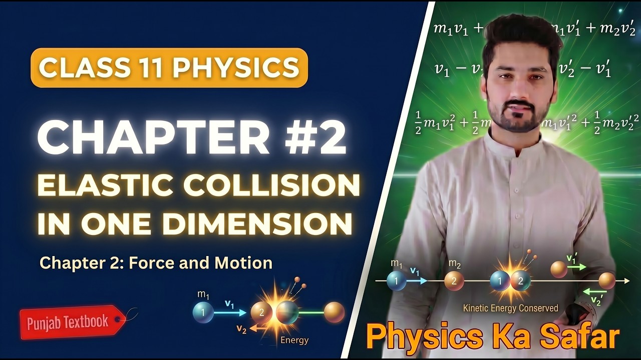 Elastic Collision in one dimension | class 11 physics| PCTB | New book | NBF | physics ka safar 