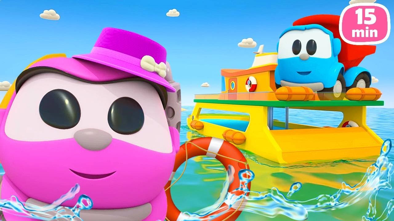 Çizgi film! Küçük kamyon Leo ve pembe araba Lea ile su keyfi! Bebek videoları derlemesi!