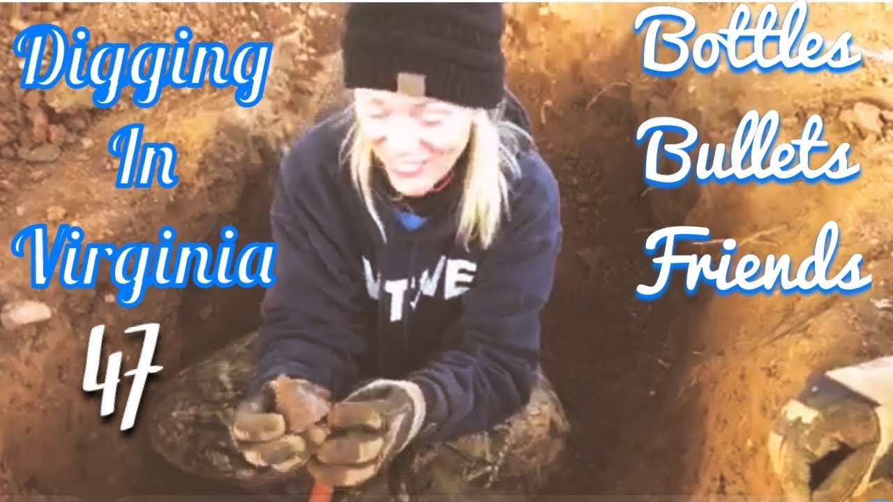 Metal Detecting at Digging In Virginia 47 Buttons, Bottles, and Bullets!