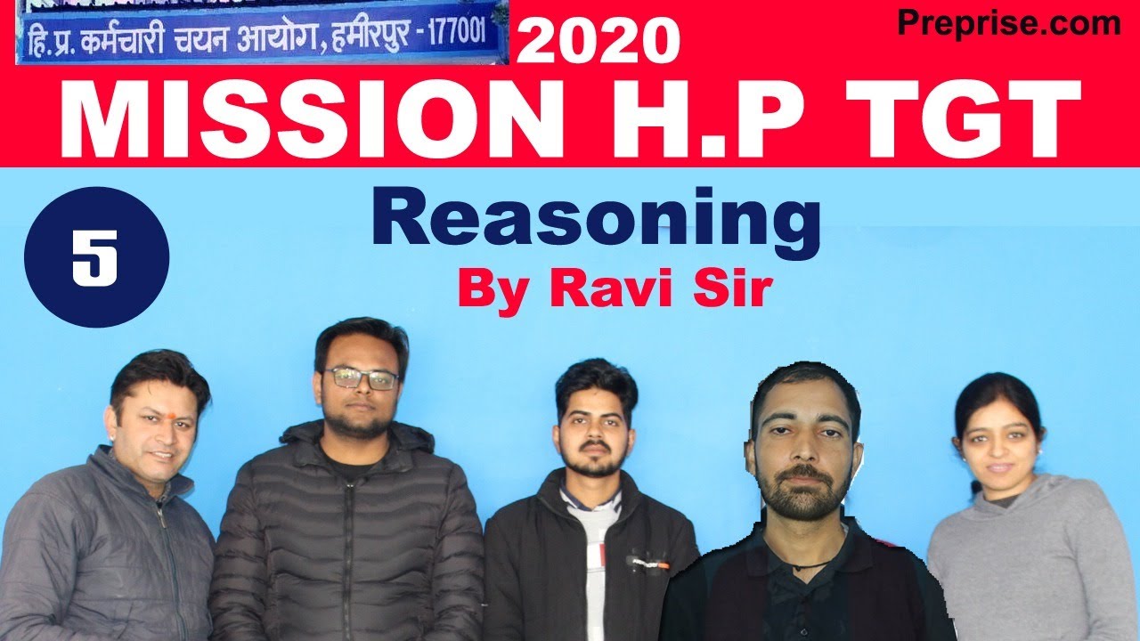 Class-5/08:30 PM/H.P TGT Reasoning By Ravi Sir