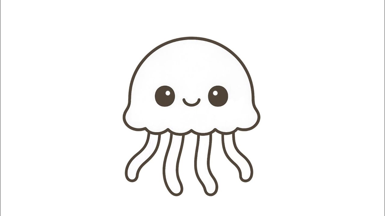 Draw This Cute Jellyfish in 60 Seconds! 🪼💙