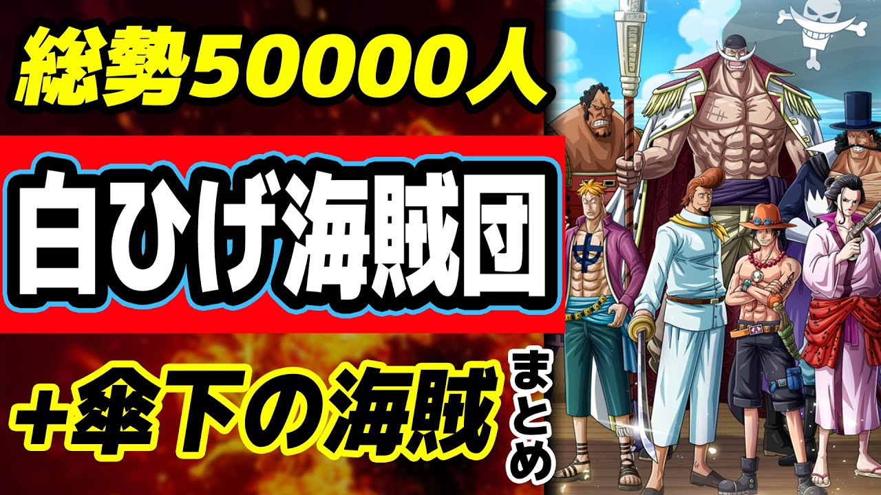 【ワンピース】人数・隊長・メンバーの能力を紹介！白ひげ海賊団まとめ！ONE PIECE
