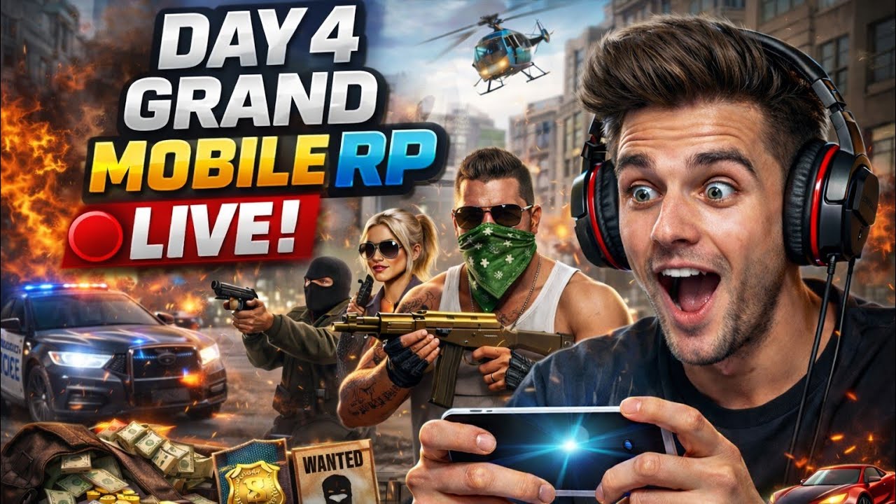 🔴 Grand Mobile RP LIVE | Day 4 – City Life Gets Dangerous!