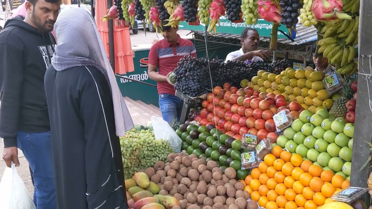 Kerala, Malappuram,chemmad town Street walk,shops and customers, life style, city view