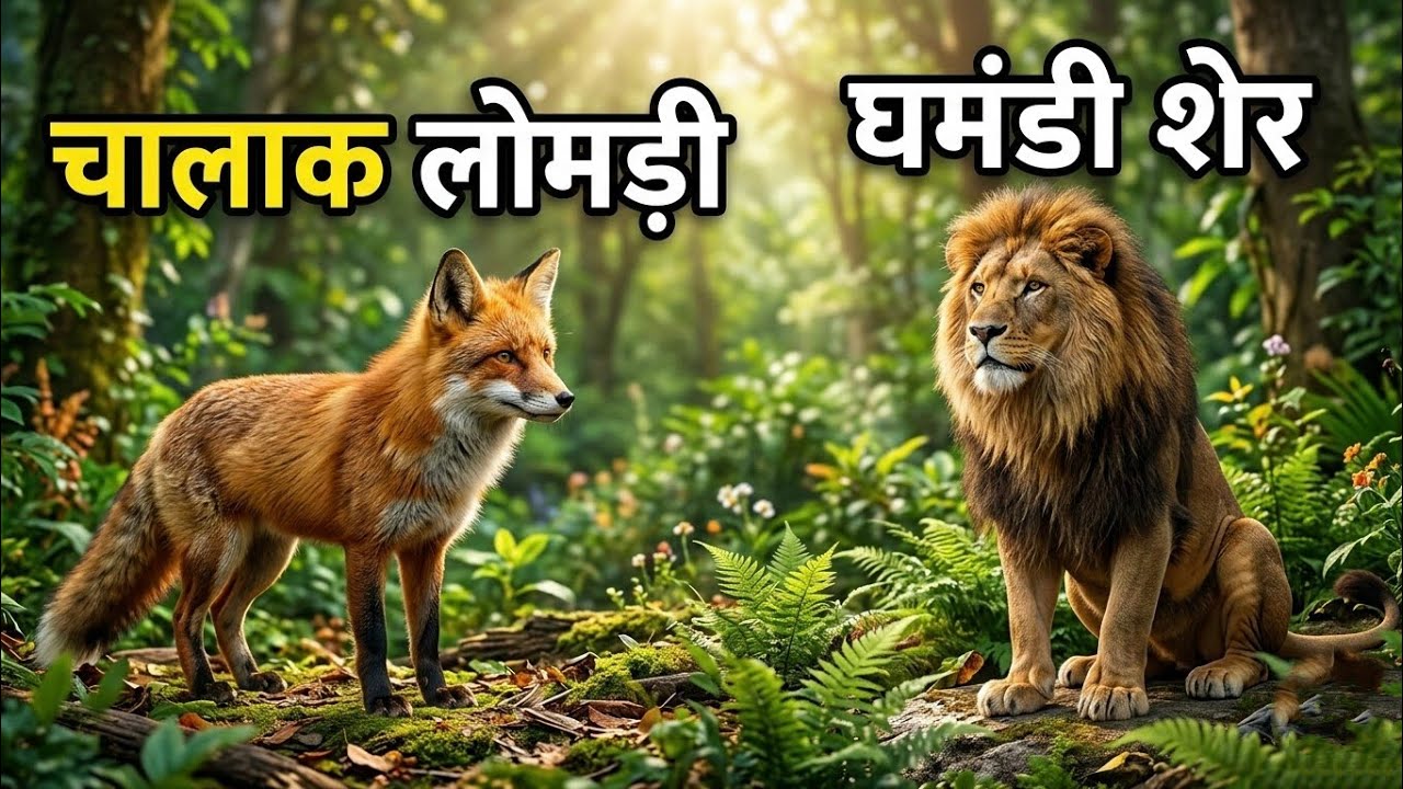 चालाक लोमड़ी और घमंडी शेर। ताकत नहीं… बुद्धि ही असली शक्ति है | Lion vs Fox Emotional Jungle Story 