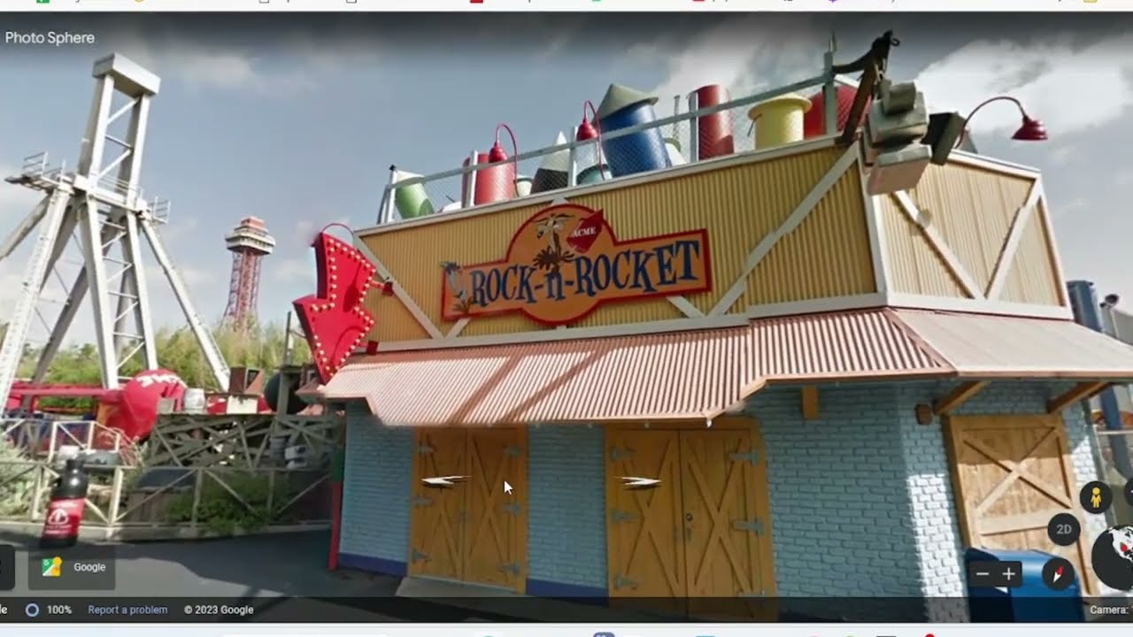 I found something pretty interesting at Six Flags Over Texas on Google Earth