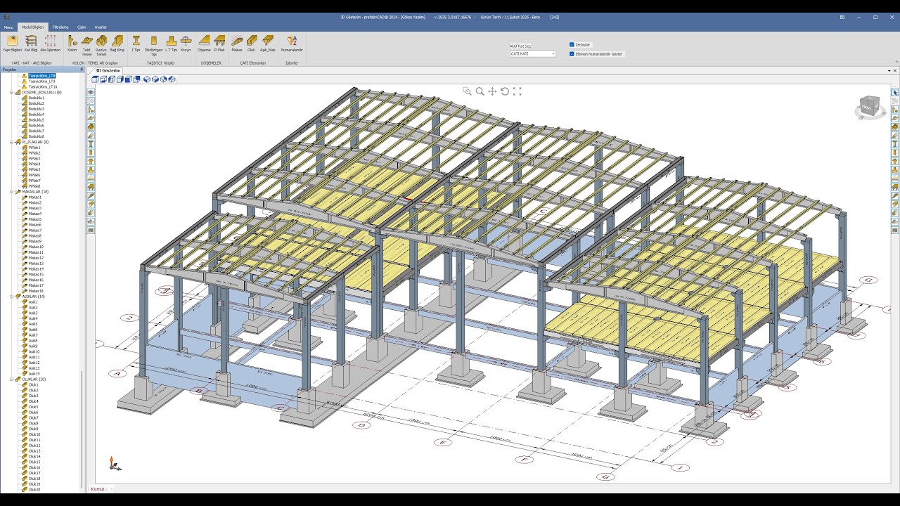 prefabriCAD® Sanayi Yapısı Modeli - Model_01