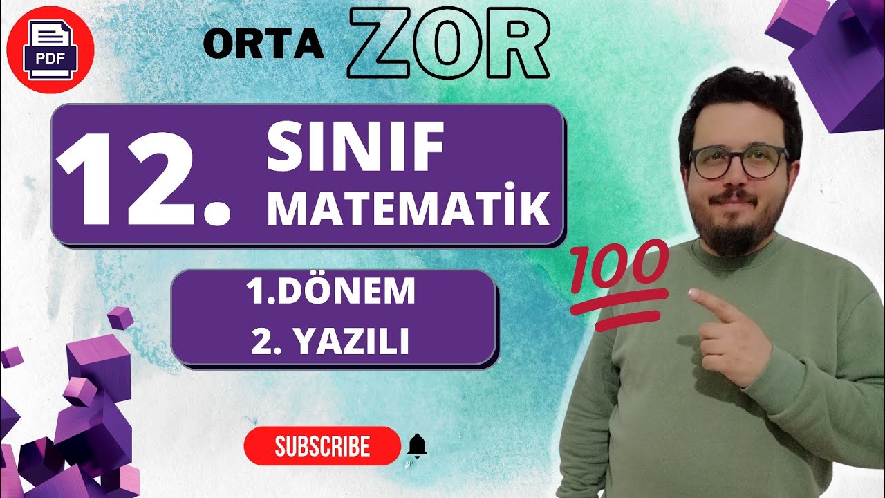 12.SINIF MATEMATİK💯 1. DÖNEM 2.YAZILI HAZILIK SORULARI | ORTA ZOR |MATEMATİK OFİSİM