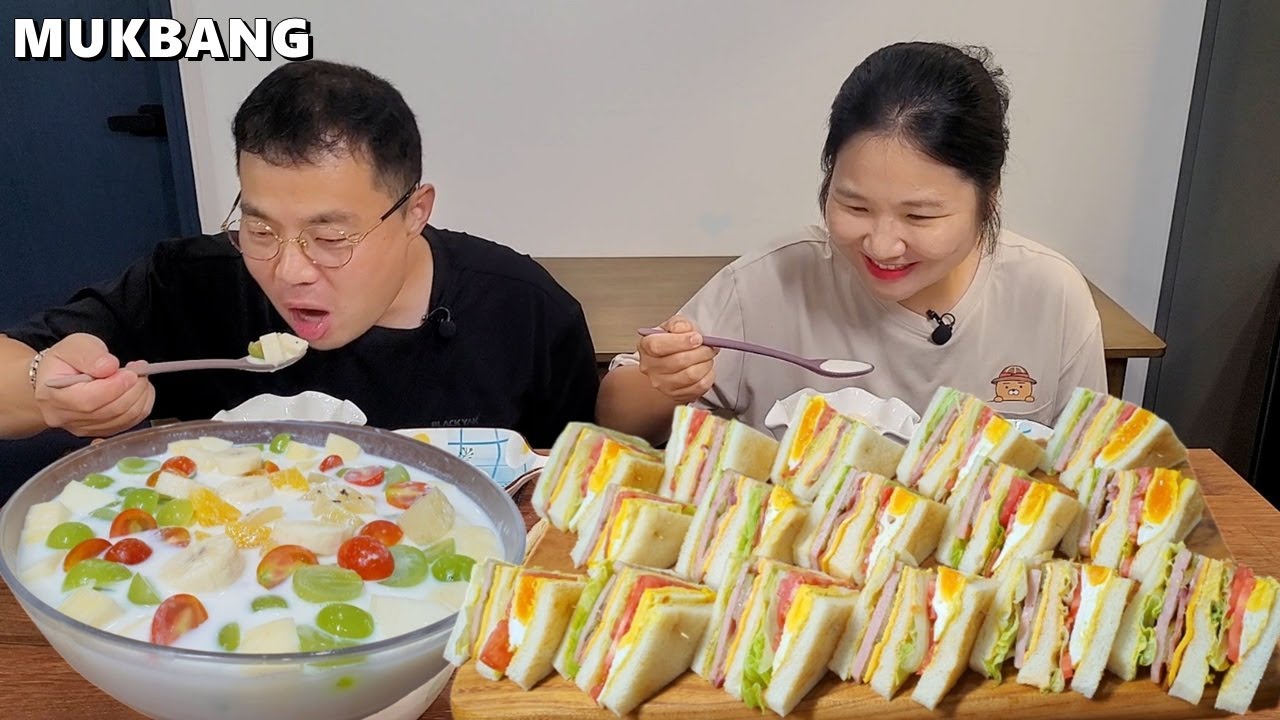 Сэндвич и хвачэ (корейский фруктовый пунш)ㅣCooking&Mukbang