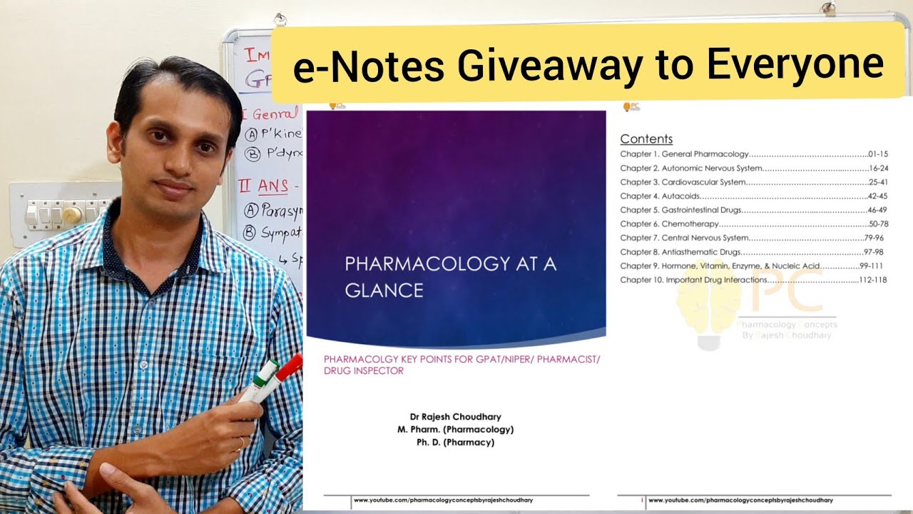 Pharmacology Important Topic for GPAT | Pharmacology e-Notes Giveaway to Everyone