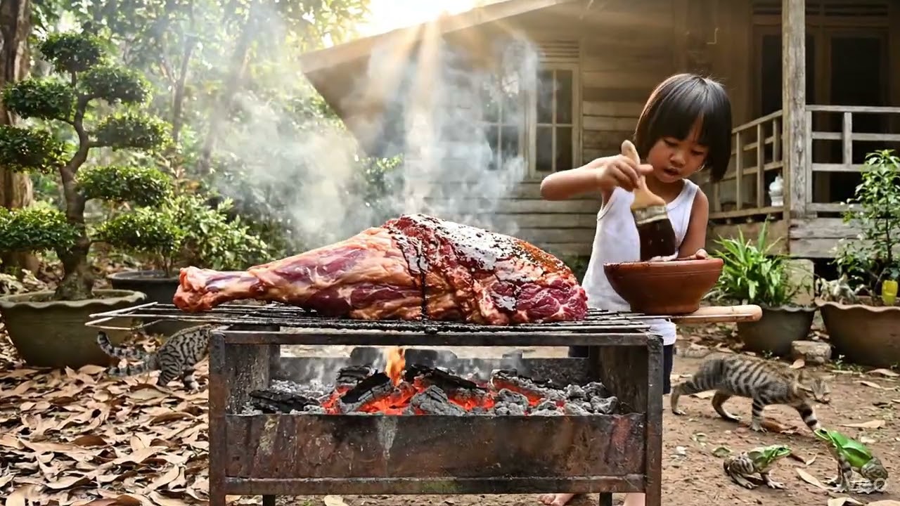 GRILLED BEEF THING || PAHA SAPI BAKAR #food #cooking #grilled #ai #pahasapibakar #pedesaan #fyp 