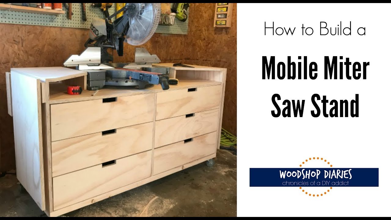 How to Build a DIY Mobile Miter Saw Stand with Storage and Extension Wings