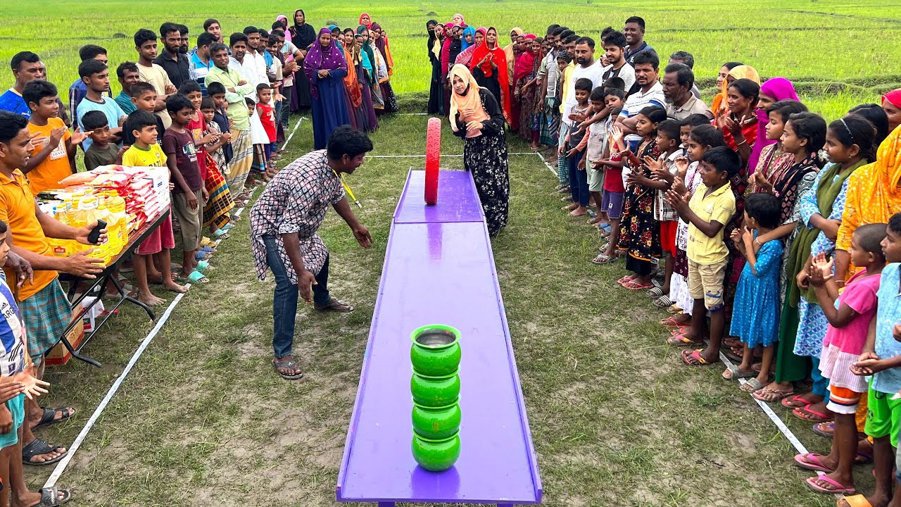 আজব এক খেলা দেখুন,কাঠের ব্রীজে টায়ের গড়িয়ে ঘটি ভেঙ্গে আকর্ষণীয় পুরষ্কার জিতে নিল আপারা !