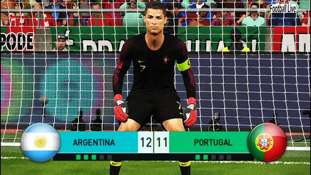 PES 2018 | вратарь Л. МЕССИ против вратаря К. РОНАЛДУ | Серия пенальти | Аргентина против Португалии