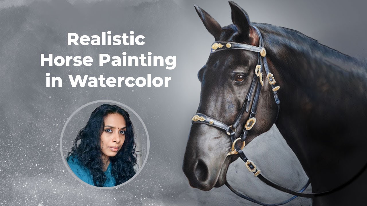 An Elegant Realistic Horse in Watercolor Painting | Full Demo | Sunitha Nishanth | Sunartcafe