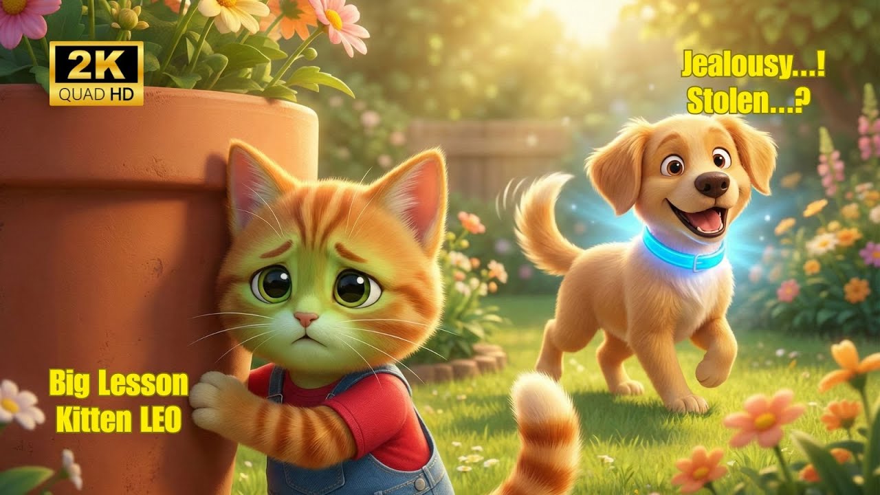 Cat Story: Kitten LEO Is Jealous Of Friend Gift - Kitten LEO had Lesson Moral & Power Of Friendship