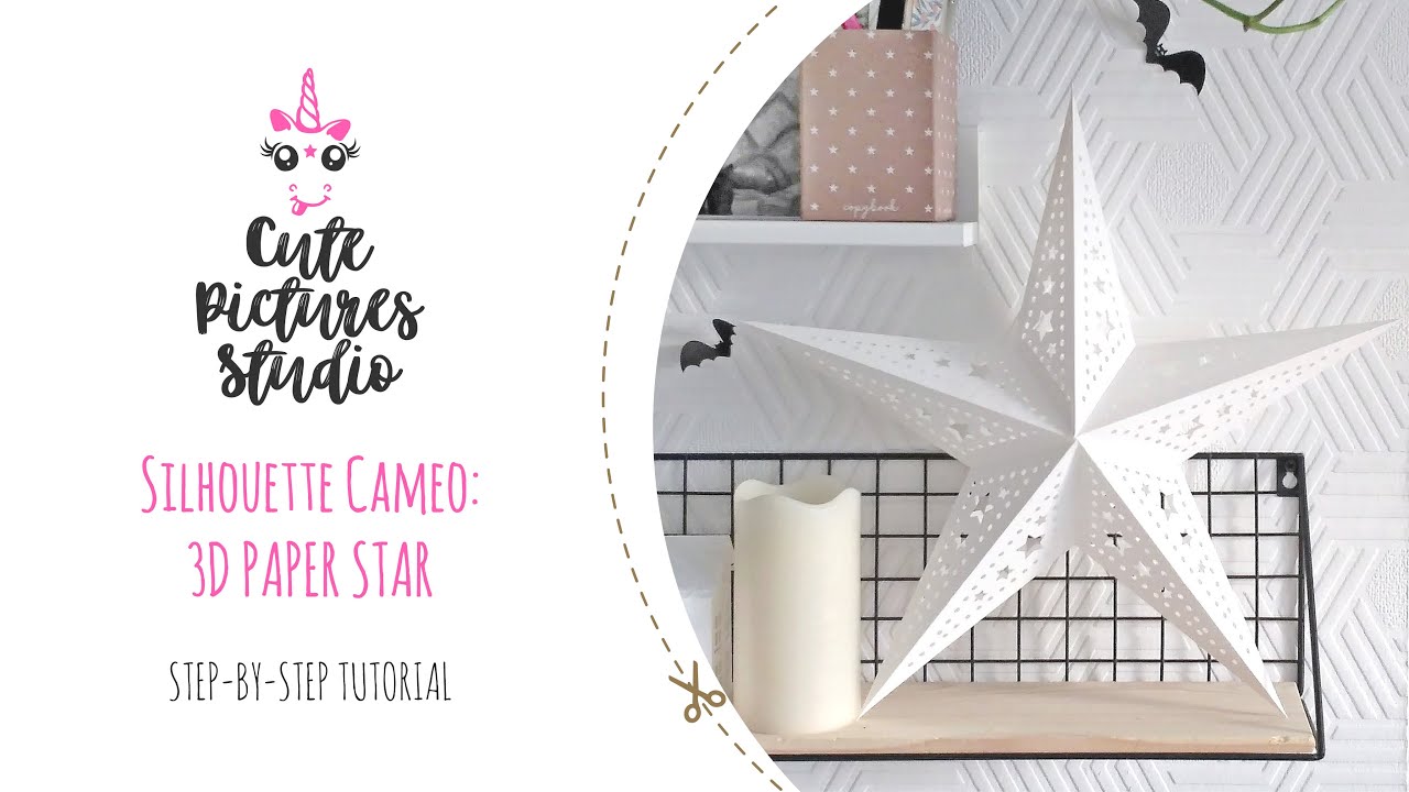 3d paper star - step by step assembly process. SVG layout from CutePicturesStudio.