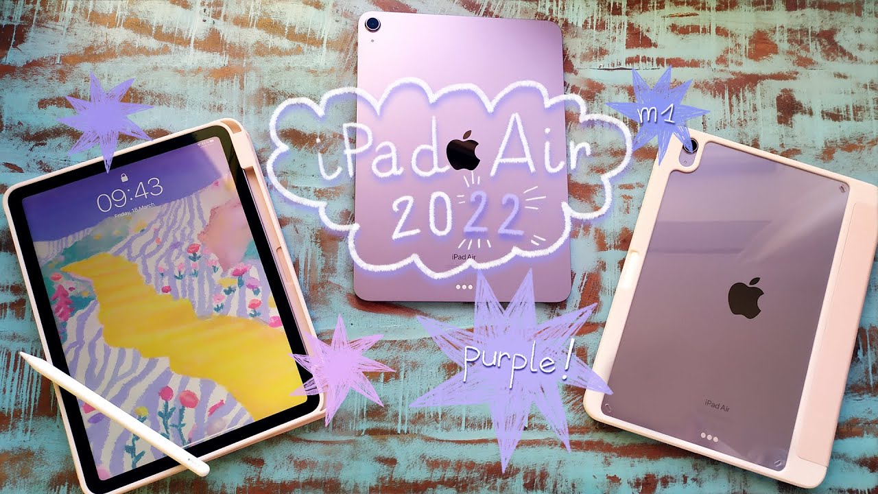✶🌚 Relaxing iPad Air 5 (2022) M1 Purple + Accessories Unboxing 🌚✶