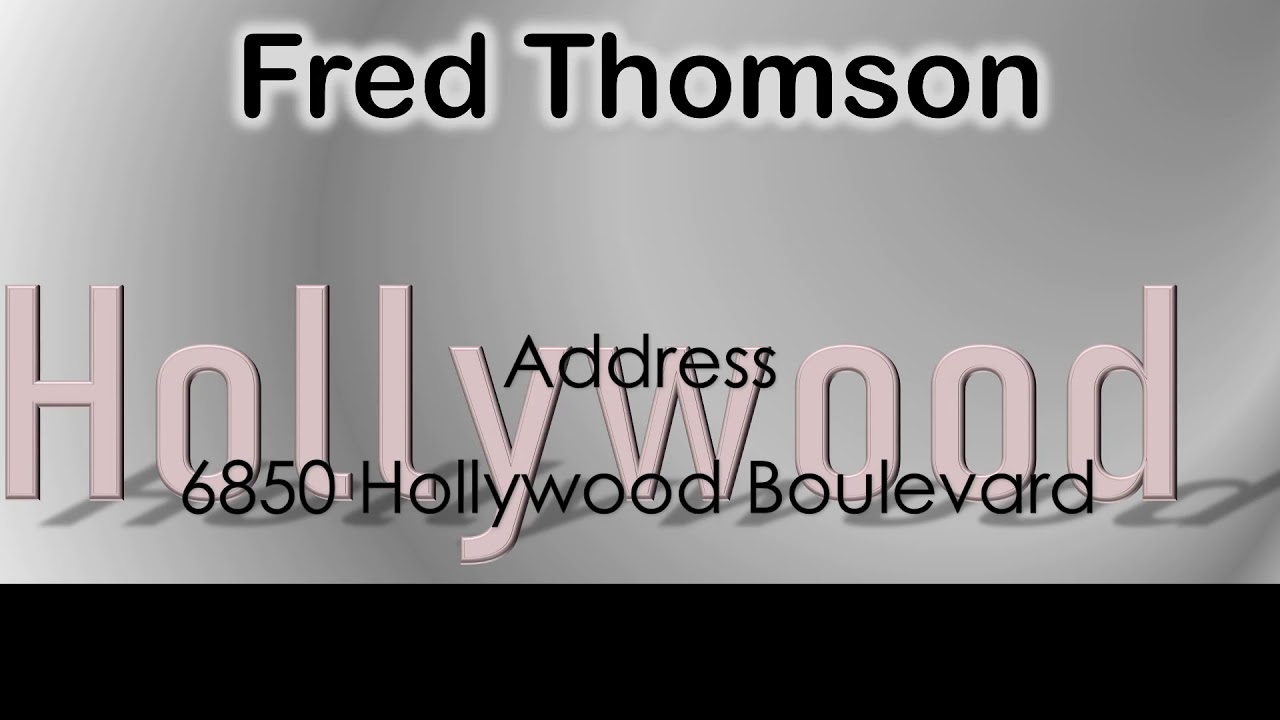 Fred Thomson   How to pronounce Fred Thomson Hollywood Actor from 6850 Hollywood Boulevard?