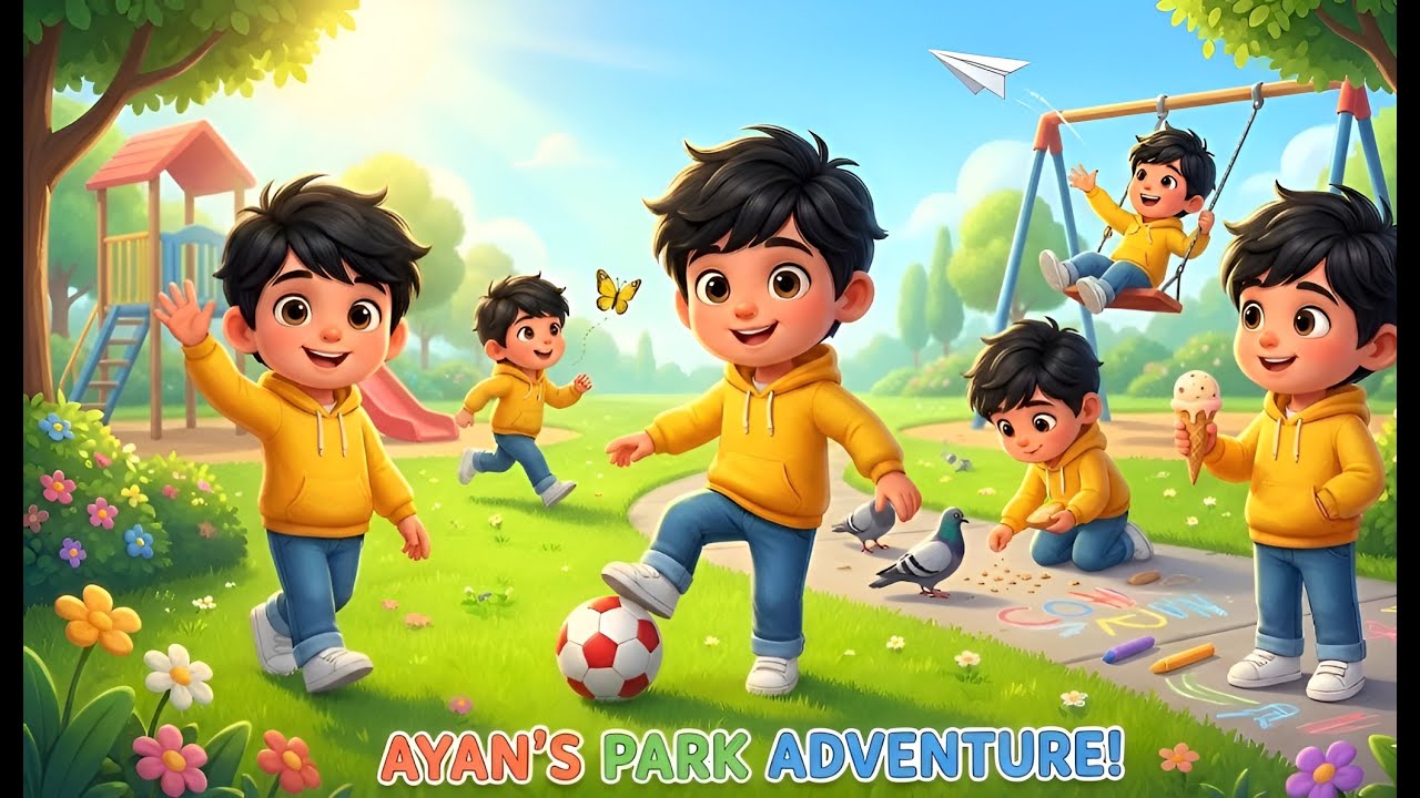 Ayan’s Park Adventure 🌳 | Cute Baby Cartoon Video Journey for Kids