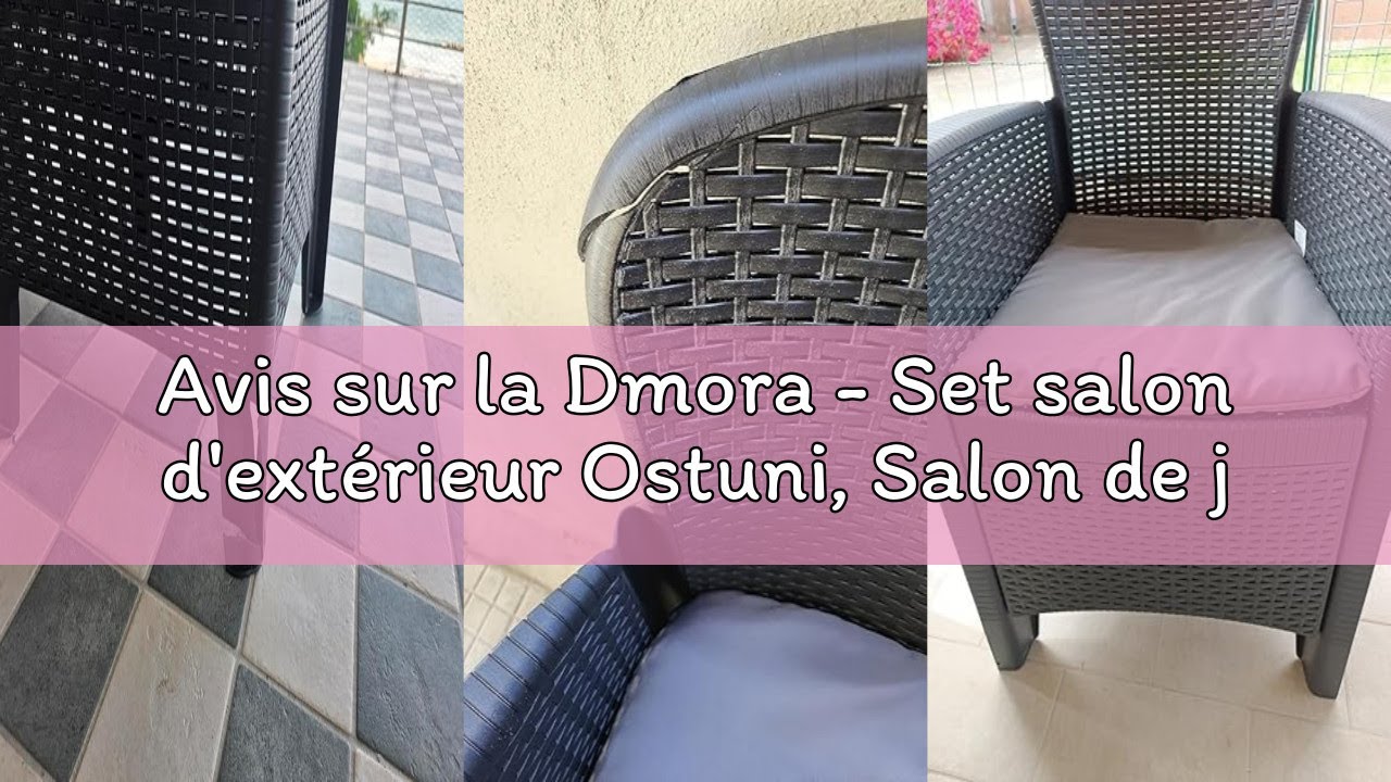 Avis sur la Dmora - Set salon d'extérieur Ostuni, Salon de jardin composé de 2 fauteuils, 1 canapé e