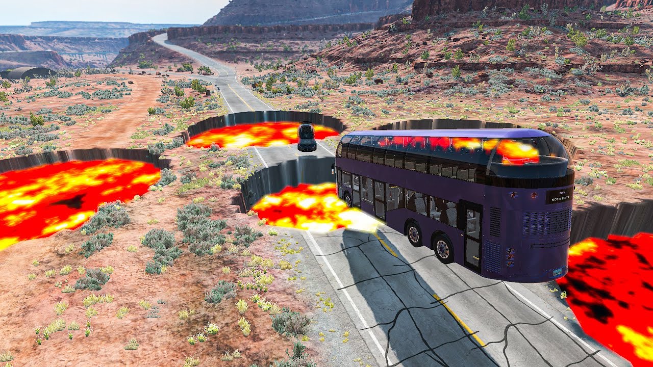 Cars vs Lava Craters 😱 BeamNG.Drive