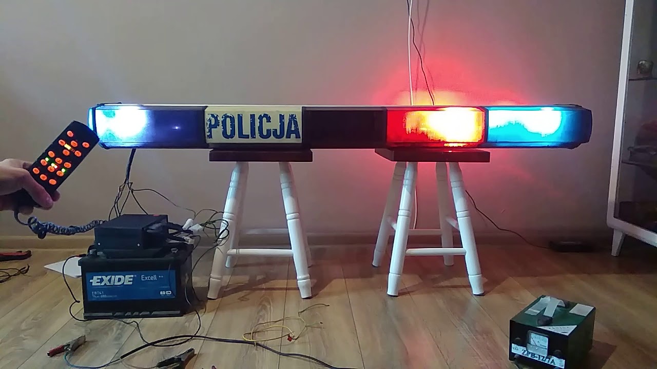 Elektra LZP rotatory (obrotowa) + modulator Elektra GES 110 POLICJA (pokaz sygnalizacji dźwiękowej)