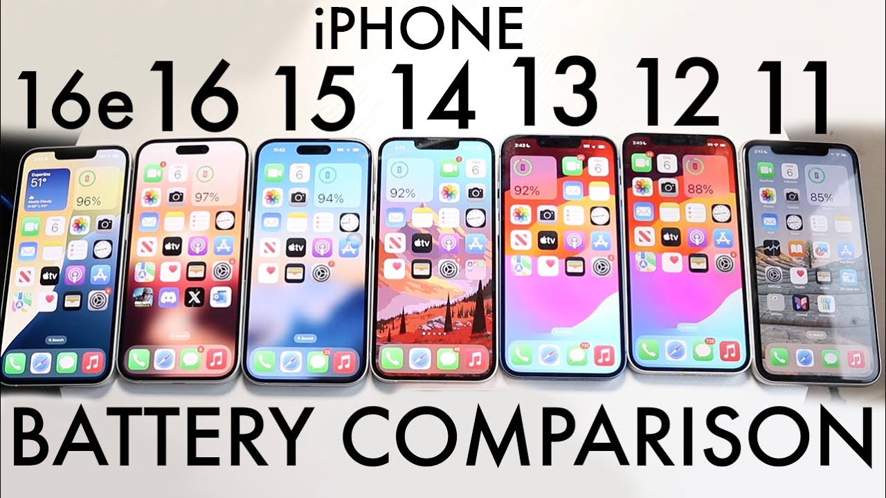 iPhone 16e Vs iPhone 16 Vs iPhone 15 Vs iPhone 14 Vs iPhone 13 Vs 12 Vs 11 Battery Life Comparison!