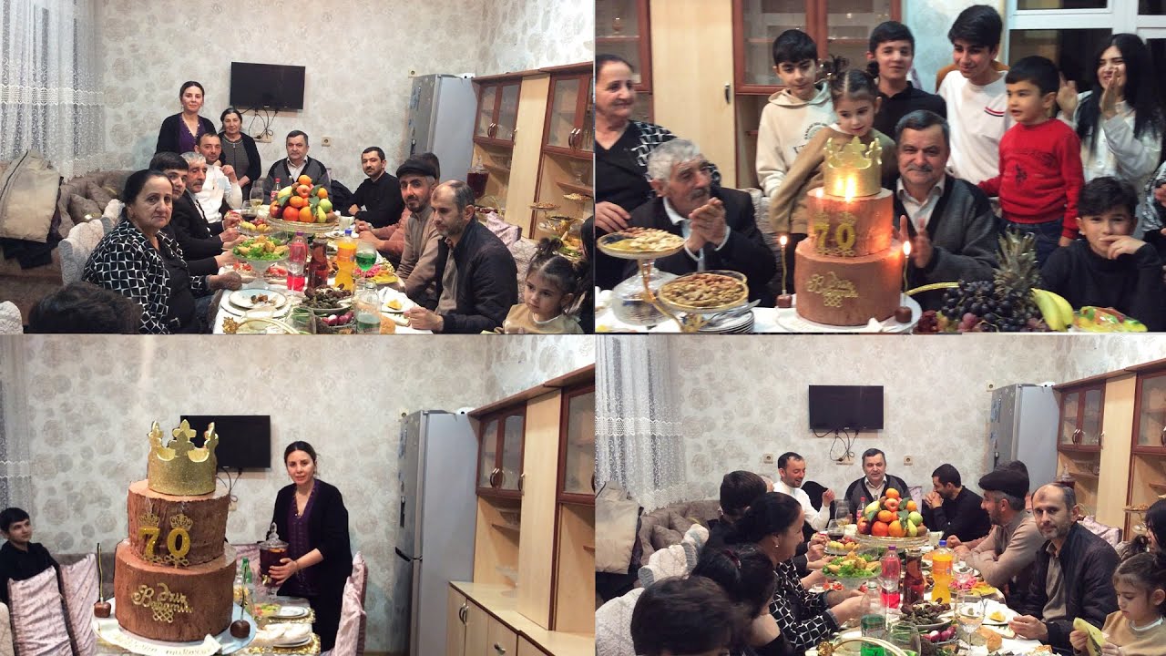 We celebrated my father-in-law's 70th birthday\we decorated a magnificent cake and table